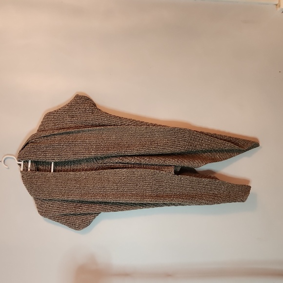 Zara gray and white knit open front cardigan - Picture 1 of 6